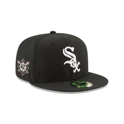 Black Chicago White Sox Hat - New Era MLB Jackie Robinson Day 59FIFTY Fitted Caps USA9264053